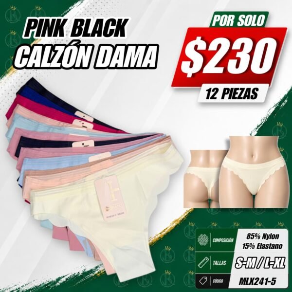 CALZON DAMA PINK BLACK