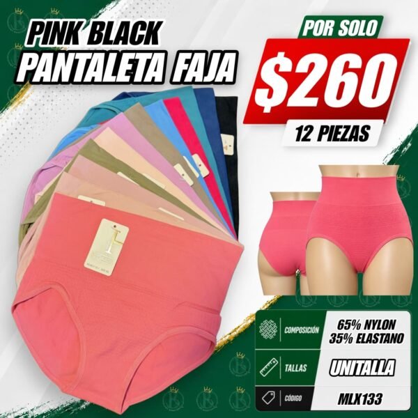 PANTALETA FAJA PINK BLACK